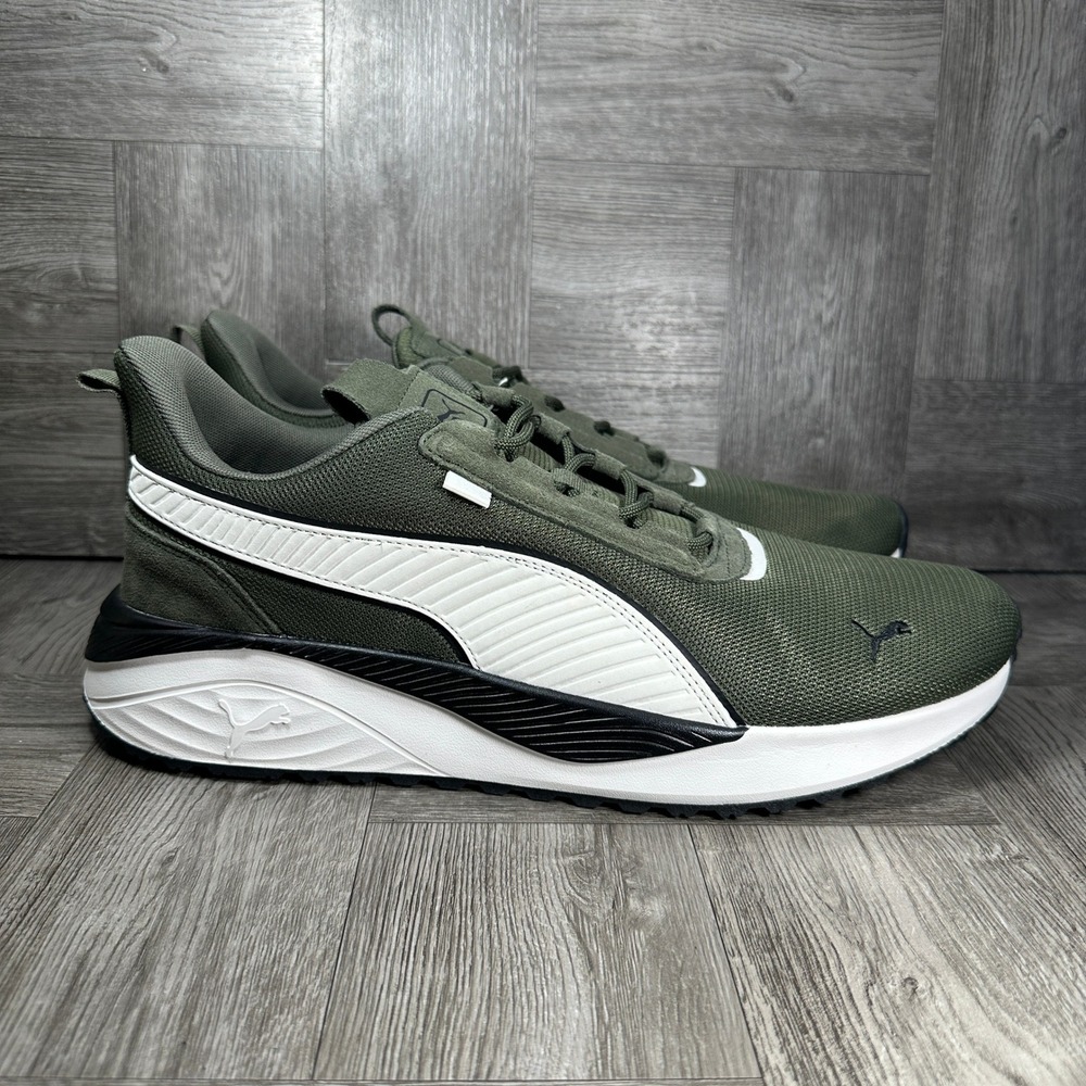 Puma Pacer 23 Street Training Shoes Mens 13 Olive Green Mesh 403272-09 NEW